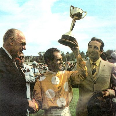 What-a-day-!--Mick,-Jim-Johnson-and-owner-Clifford-Reid-after-Rain-Lover_s-first-Cup-1968-_john-tapp-racing